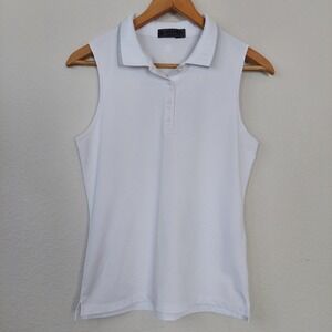 G/FORE Women's Pleated Collar Tech Sleeveless Polo Golf Outdoor Size Small